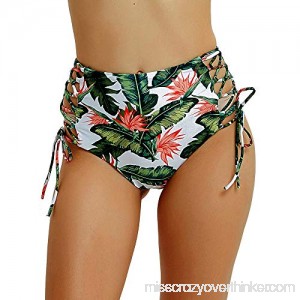 Women's Sexy Bikini Bottoms High Waisted Strappy Brief Bottom Halter Print Bathing Suits Swimsuit B-green B07P8514FN